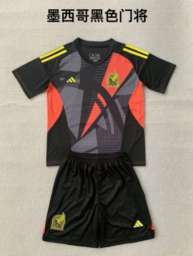 Kids 2024/25 Mexico Goalkepeer Black Kids/Youth Soccer Uniform-208