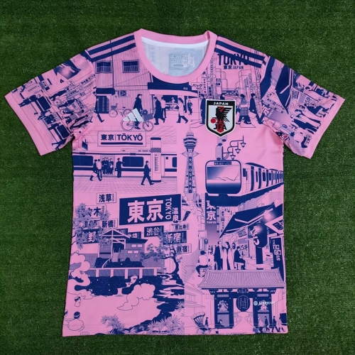 2024/25 Fashion Version Japan Pink & Blue Thailand Soccer Jersey AAA-416