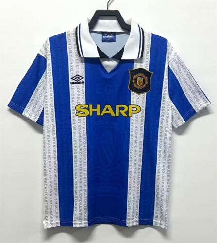 1994-1996 Retro Version Manchester United Blue & White Thailand Soccer Jersey AAA-710/811