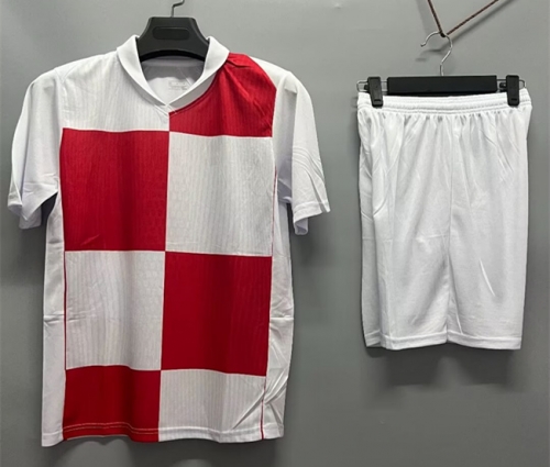 Customize 2024/25 Croatia Home Red & White Soccer Uniform-DN