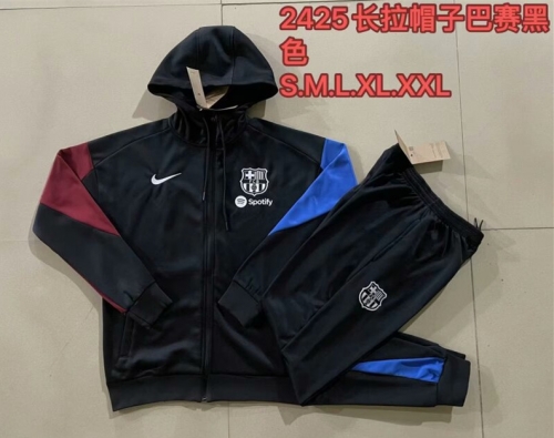 2025/25 Barcelona Black Thailand Soccer Jacket Uniform With Hat-815
