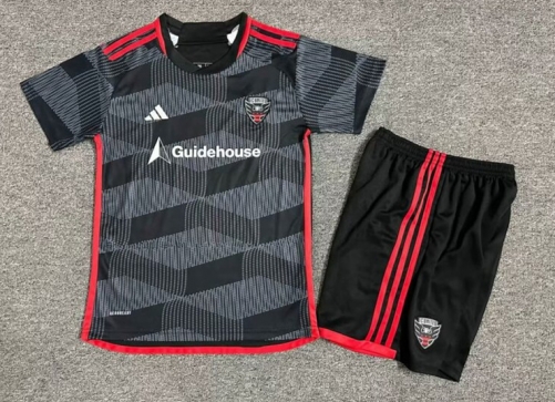 Kids 2024/25 D.C. United Home Black & Dray Kids/Youth Soccer Uniform-1040