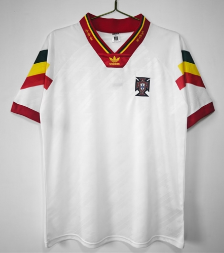 1992/94 Retro Version Portugal Away White Thailand Soccer Jersey AAA-710
