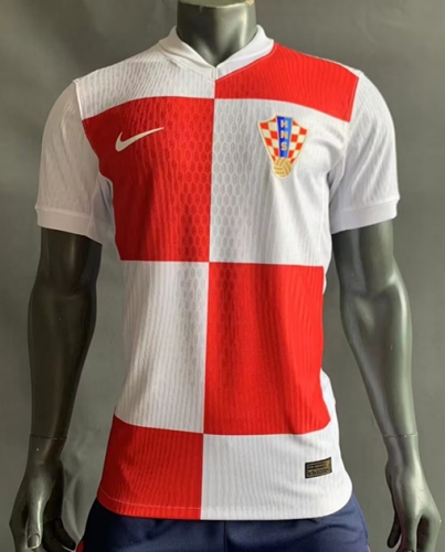 Player Version 2024/25 Croatia Home White & Red Thailand Soccer Jersey AAA-308/16/703