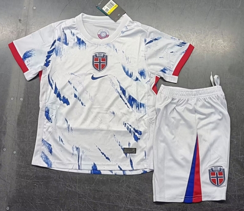 Kids 2024/25 Norway Away White Kids/Youth Soccer Uniform-507/1040/123