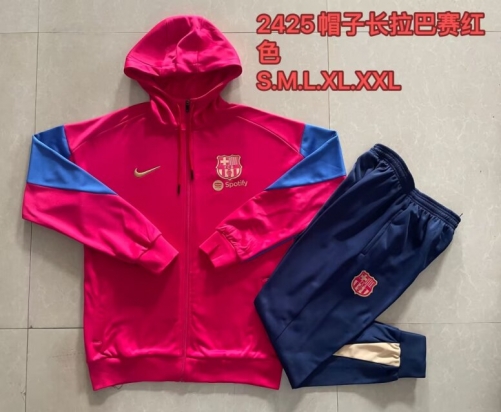 2025/25 Barcelona Red Thailand Soccer Jacket Uniform With Hat-815