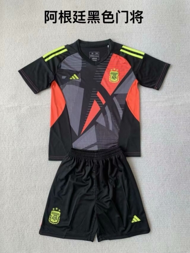 2024/25 Argentina Goalkeeper Black & Gray Kids/Youth Soccer Uniform-208