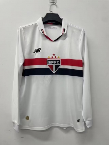 2024/25 São Paulo FC Home White LS Thailand Soccer Jersey AAA-410