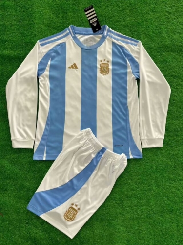 Kids 2024/25 Argentina Home Blue and White Training Kids/Youth Soccer Uniform-507