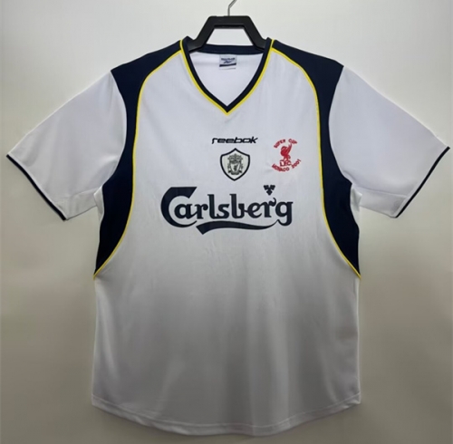 2001/02 Retro Version Liverpool Away White Thailand Soccer Jersey AAA-311