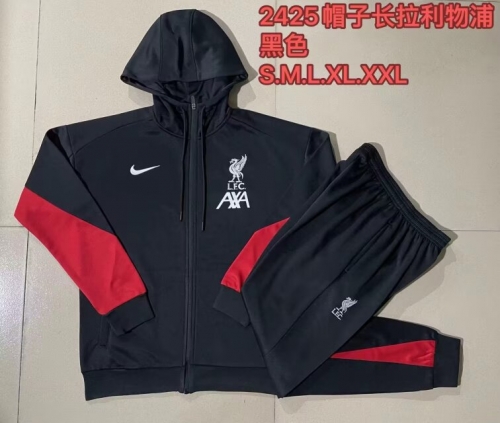 2025/25 Liverpool Black Thailand Soccer Jacket Uniform With Hat-815