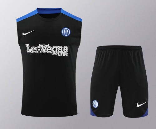 2024/25 Inter Milan Black Thailand Soccer Training Vest Uniform-418