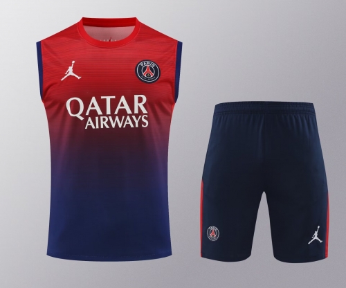 2024/25 Paris SG Red & Blue Thailand Soccer Training Vest Uniform-418