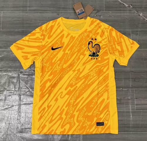 2024/25 France Goalkeeper Yellow Thailand Soccer Jersey AAA-SX/47