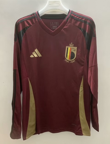 2024/25 Belgium Home Red Thailand LS Soccer Jeesey AAA-410