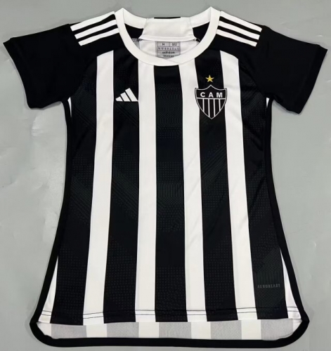 2024/25 Atlético Mineiro Home Black & White Female Soccer Jersey AAA--319