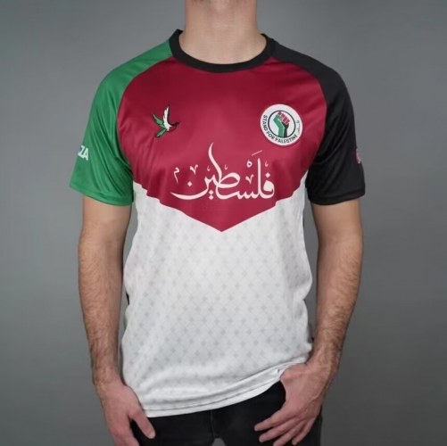 2024/25 Embroidery Version Palestino Red & White Thailand Soccer Jersey AAA-38