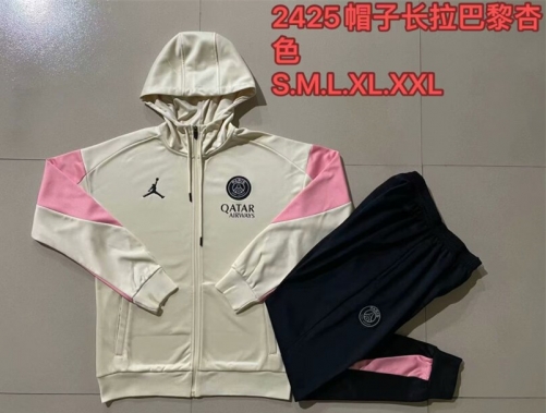 2024/25 Paris SG Apricot Soccer Jacket Uniform With Hat-815