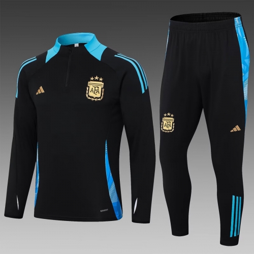 2024/25 Argentina Black Thailand Soccer Tracksuit Uniform-815/411