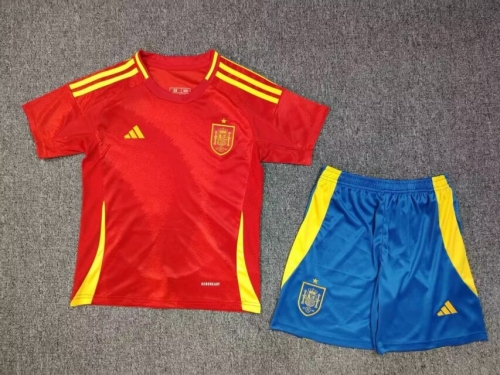 Kids 2024/25 Spain Home Red Kids/Youth Soccer Uniform-123/507/522/BLY