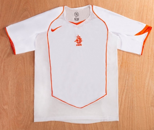 2004 Retro Version Netherlands Away White Thailand Soccer Jersey AAA-1041
