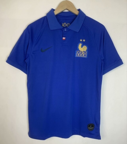 100th Commemorative Edition Retro Version France Home Blue Thailand Soccer Jersey AAA-410