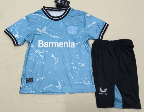 Kids 2023/24 Bayer 04 Leverkusen Away Blue Kids/Youth Soccer Uniform-507/36