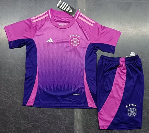 2024/25 Kids Germany Away Pink & Blue Kids/Youth Soccer Uniform-812/507/516