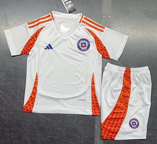 2024/25 Chile Away White Youth/Kids Soccer Uniform-SKE/522/507