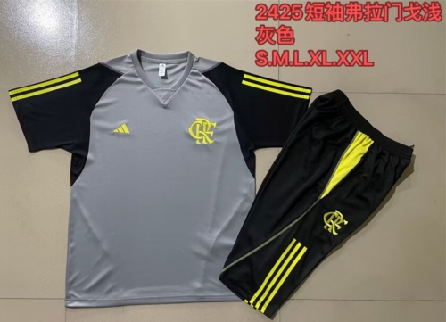 2024/25 Flamengo Light Gray Shorts-Sleeve Thailand Soccer Jersey-815