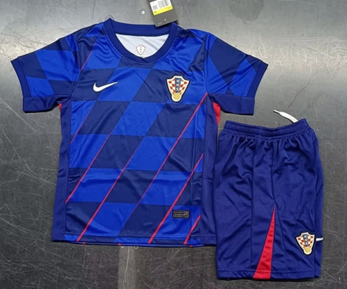 2024-25 Croatia Away Blue Kids/Youth Soccer Uniform-507/BLY/516