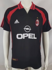00-01 Retro Version AC Milan 2nd Away Black Thailand Soccer Jersey AAA-503