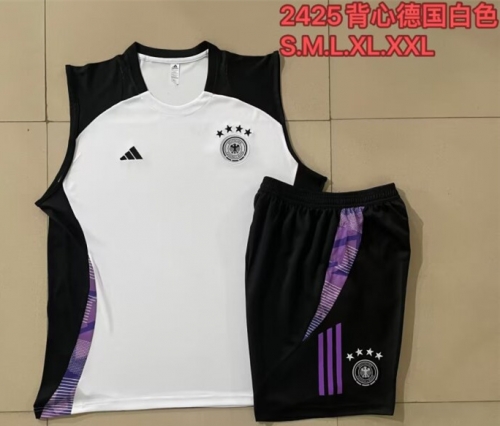 2024/25 Germany White Shorts-Sleeve Thailand Soccer Tracksuit Vest Uniform-815