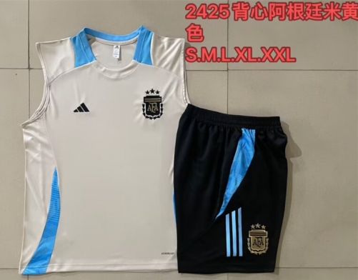 2024/25 Argentina Blue Shorts-Sleeve Thailand Soccer Tracksuit Vest Uniform-815