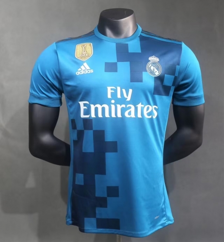 Player Retro Version 17-18 Real Madrid Blue Thailand Soccer Jersey AAA-703