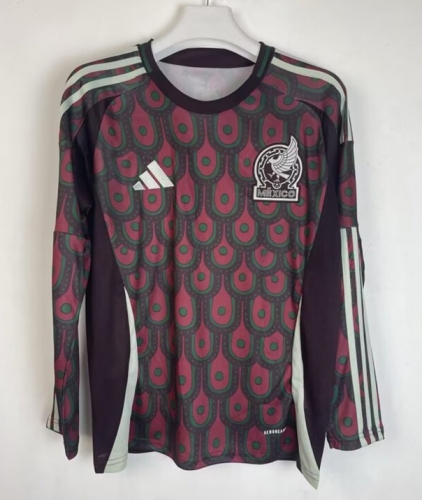 2024/25 Mexico Home Red Thailand LS Soccer Jersey AAA-410