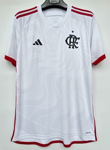 2024/25 CR Flamengo Away White & Red Thailand Soccer Jersey AAA-705/908