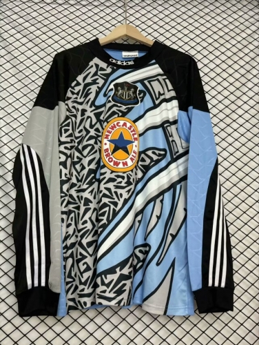 95-96 Retro Version Newcastle United Goalkeeper Black & Blue LS Thailand Soccer Jersey AAA-1095