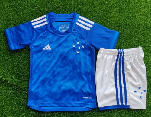 2024/25 Cruzeiro EC Home Blue Kids/Youth Soccer Uniform-507/522/812