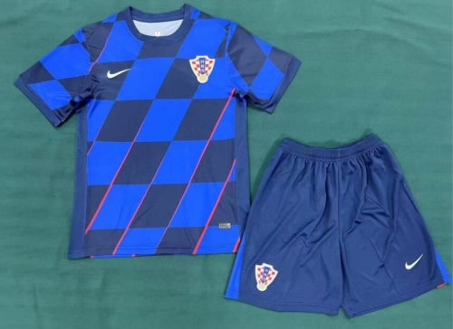 2024-25 Croatia Away Blue Soccer Uniform-SKE