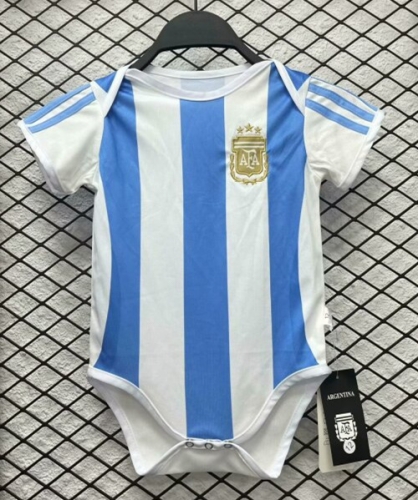 3 Star (Size 9/12 )2024-25 Argentina Home Blue and White Baby Soccer Uniform-308