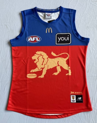 2024 Season AFL Brisbane Lions Away Red & Blue Thailand Rugby Shirts Vest-805