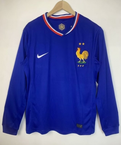 2024/25 France Home Blue LS Thailand Soccer Jersey AAA-410