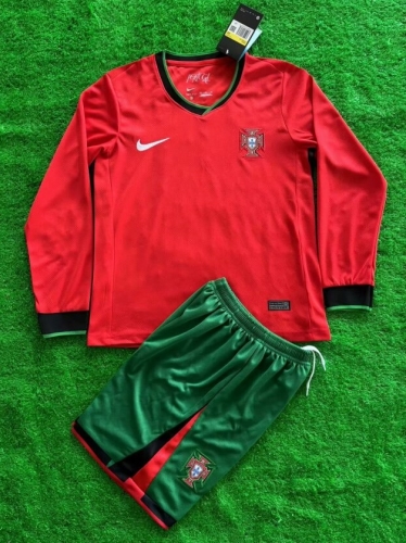 Kids 2024/25 Portugal Home Red Training Kids/Youth Soccer Uniform-1095