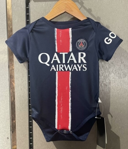 (Size 9/12 )2024-25 PSG Home Royal Blue Baby Soccer Uniform-308