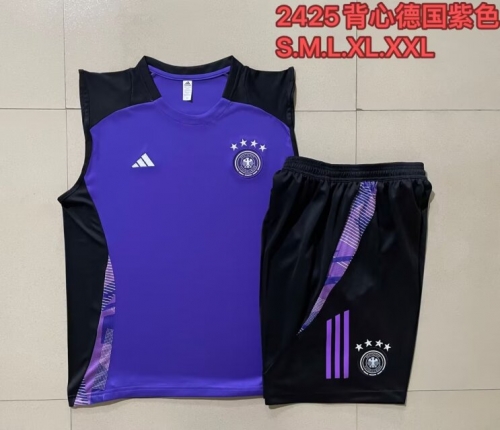 2024/25 Germany Purple Shorts-Sleeve Thailand Soccer Tracksuit Vest Uniform-815