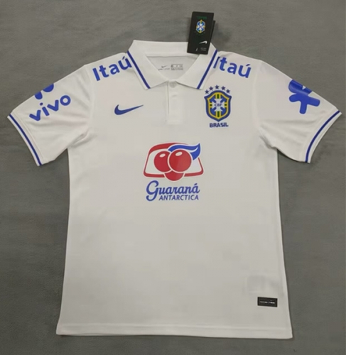 2024 Brazil White Thailand Polo Shirts-510