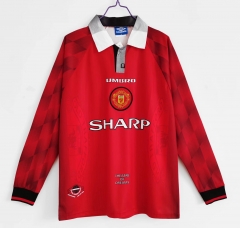 96-97 Retro Version Manchester United Home Red Thailand LS Soccer Jersey AAA-601/710