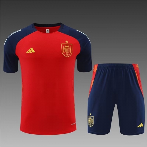 2024/25 Spain Red Shorts-Sleeve Thailand Soccer Tracksuit Uniform-801