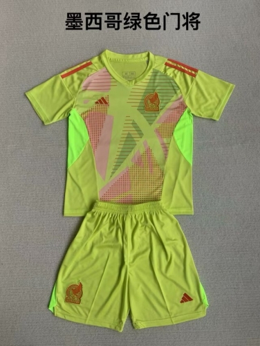 Kids 2024/25 Mexico Goalkeeper Green Kids/Youth Soccer Uniform-208